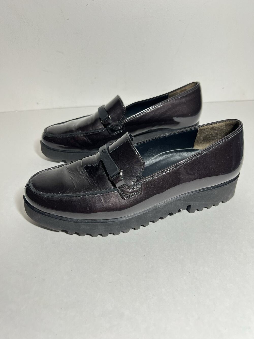 Paul Green Women's NEW Classic Dark Gray Patent Leather Loafer Shoe 3.5 UK 6 US